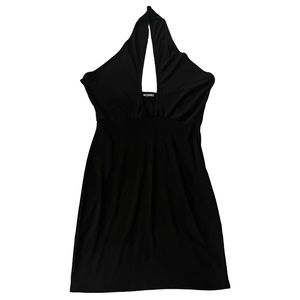 Preloved missguided black halter dress size 4